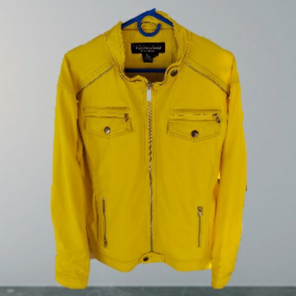 Victorious Yellow Faux Leather Jacket